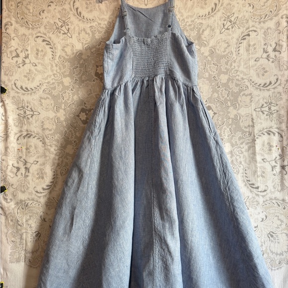 Lands' End Light Blue Chambray Linen Maxi Dress - Picture 8 of 9